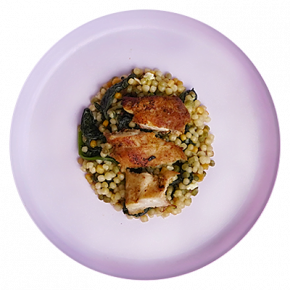 Spinach Feta Israeli Cous Cous And Chicken