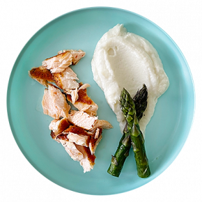 Salmon On Cauliflower Pure