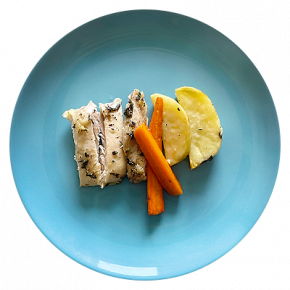 Chicken with potatoes and carrots