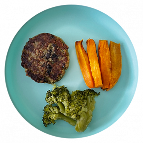 Tortitas de lenteja y berenjena para bebes