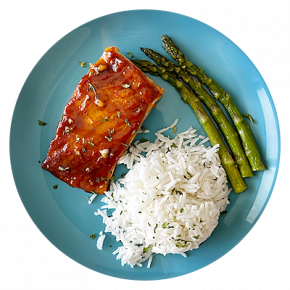 Salmón glaseado con miel