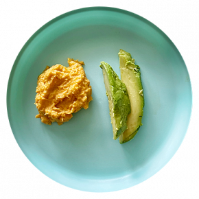 Mashed sweet potato and avocado