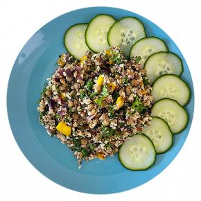 Vegan quinoa lentil salad
