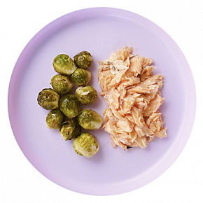 Pan seared fish and baked brussel sprouts