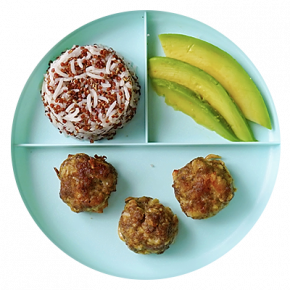 Meatballs and quinoa rice