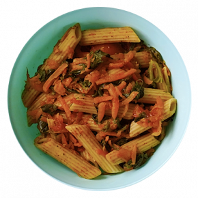 Baby chickpea veggie pasta