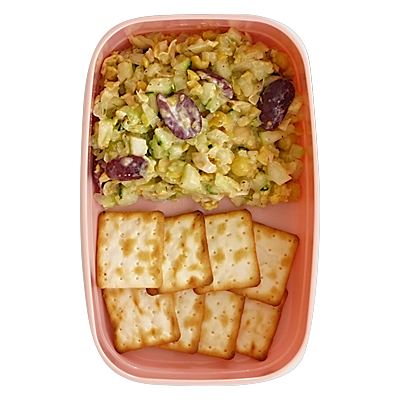 Chickpea and Cucumber Salad with Crackers