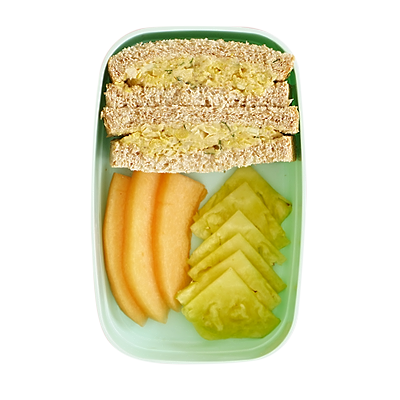 Chickpea Cucumber Sandwich and Fruit