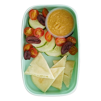 Hummus, Side Salad, and Pita Bread