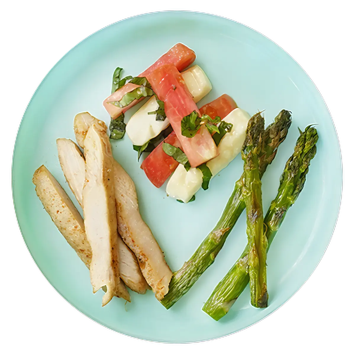 Pollito horneado y caprese