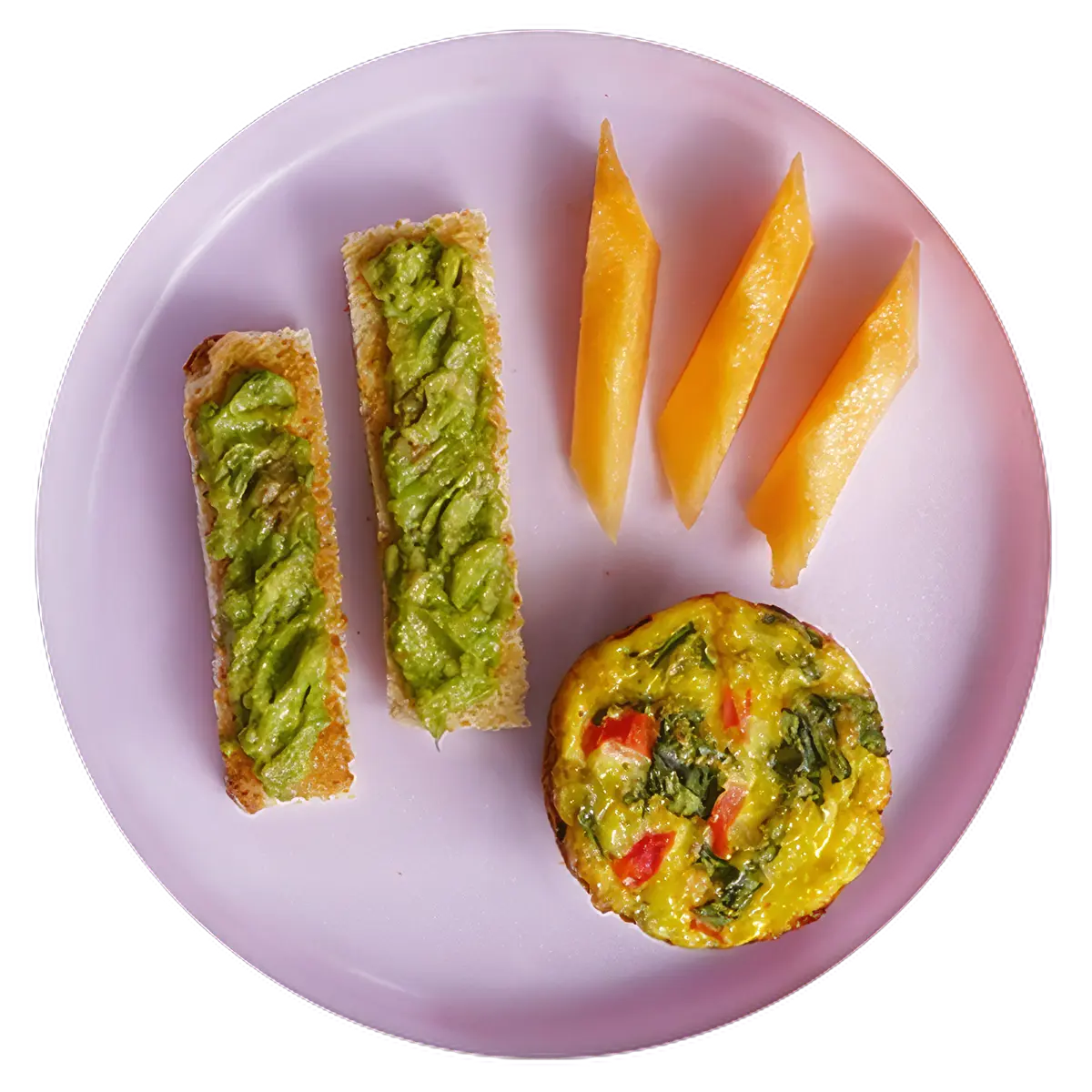 Muffin de tomate, espinacas, mozzarella y huevo para bebe