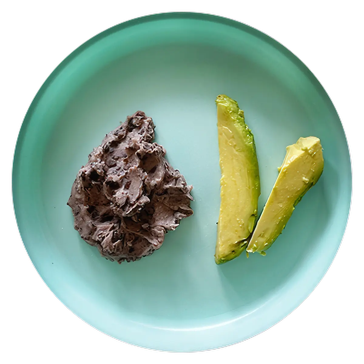 Black bean mash and avocado strips