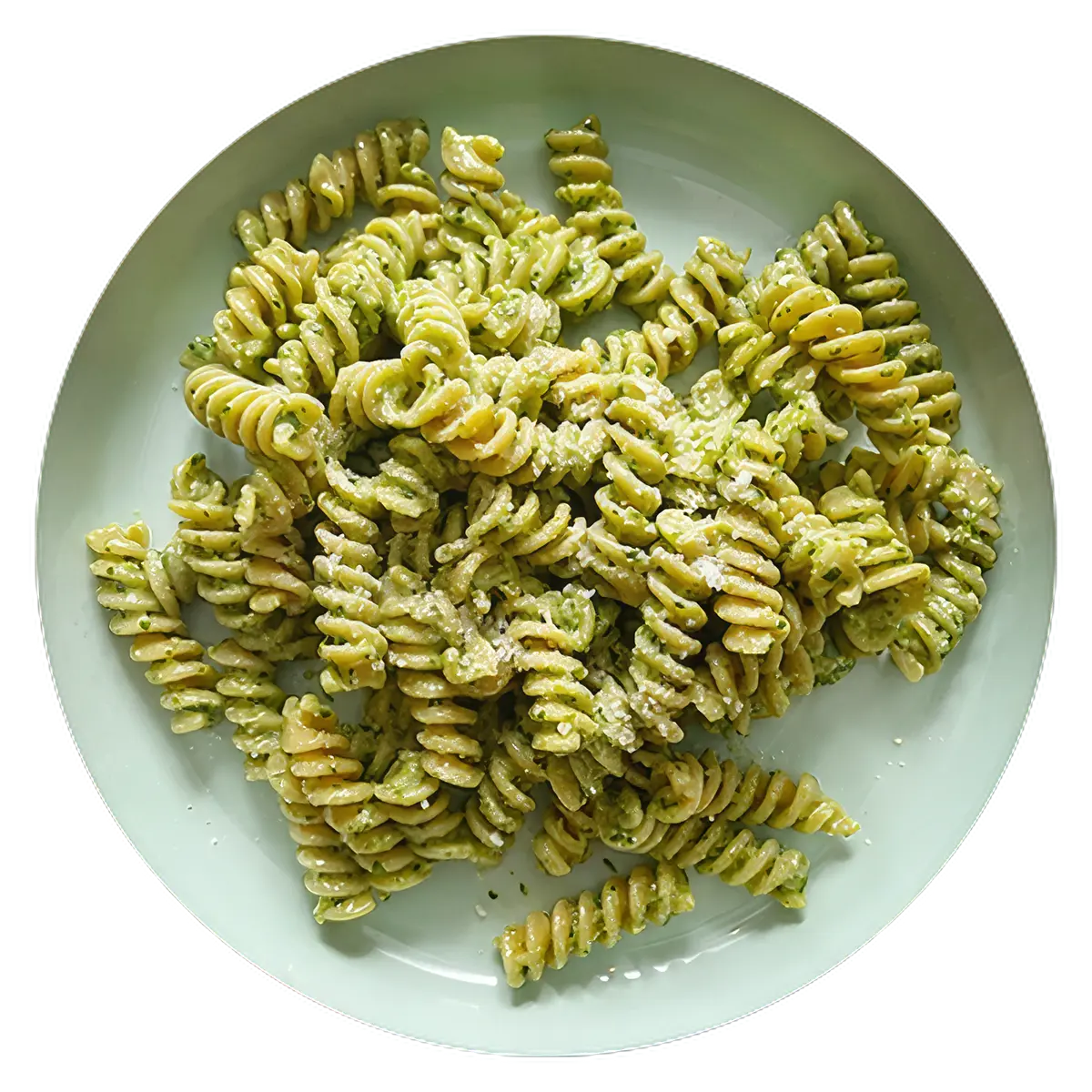 Pasta de garbanzos con pesto de espinaca