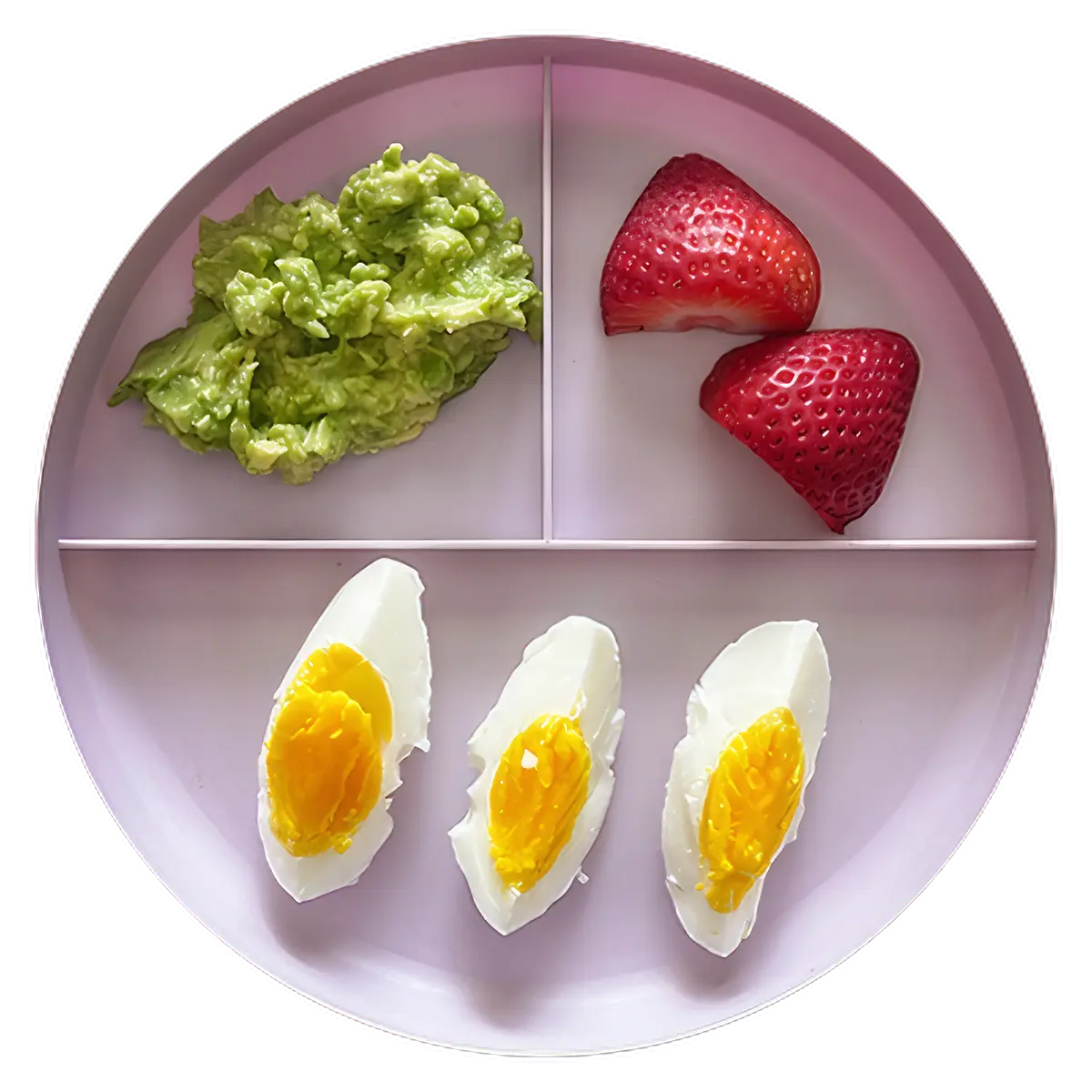 Huevo, aguacate, y fresas