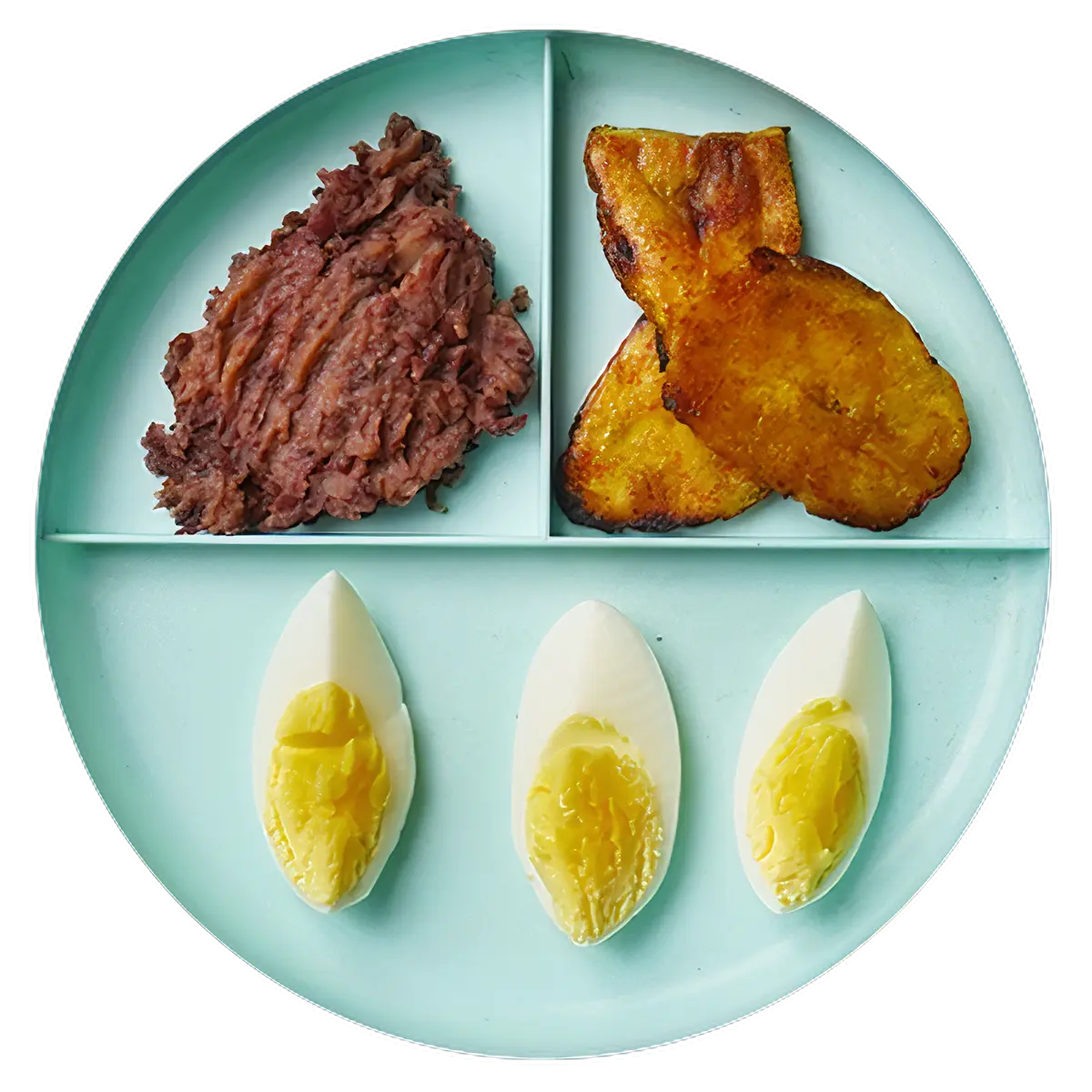 Egg, beans, and plantains