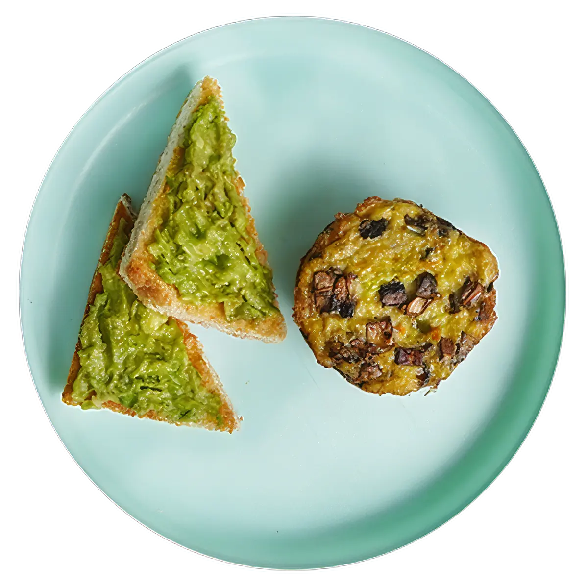 Egg muffin with garlic, red pepper, and mushrooms for baby