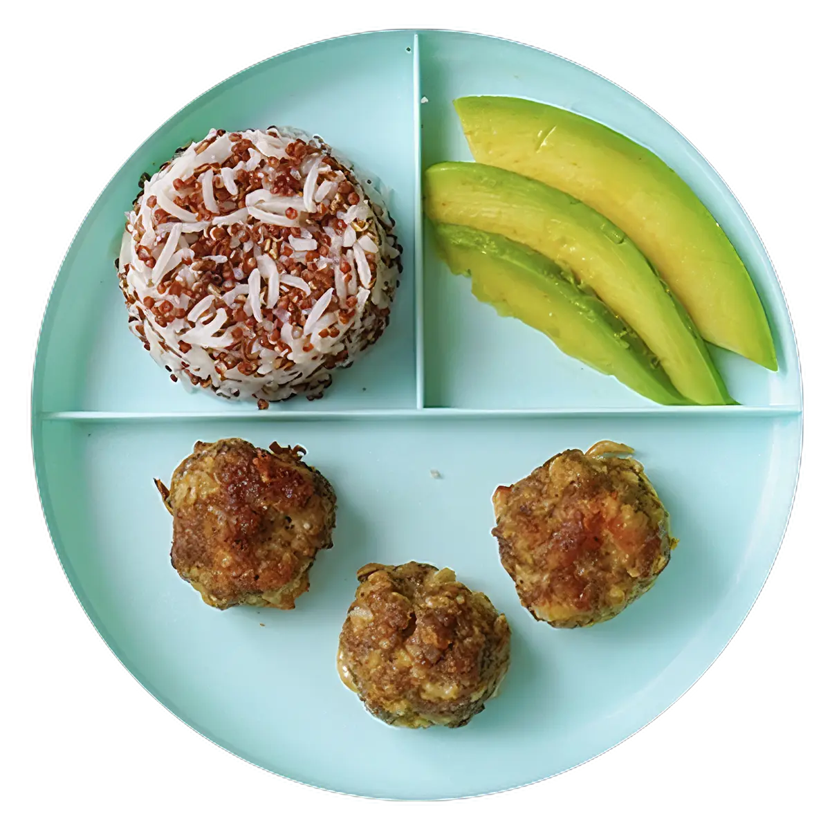 Meatballs and quinoa rice