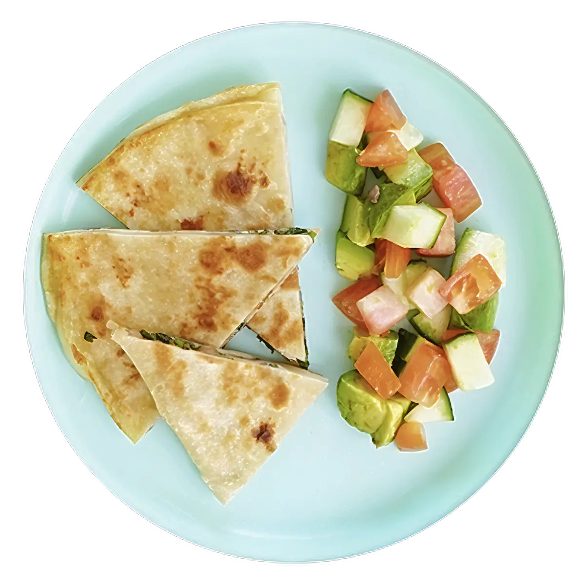 Quesadilla de champiñones y espinaca