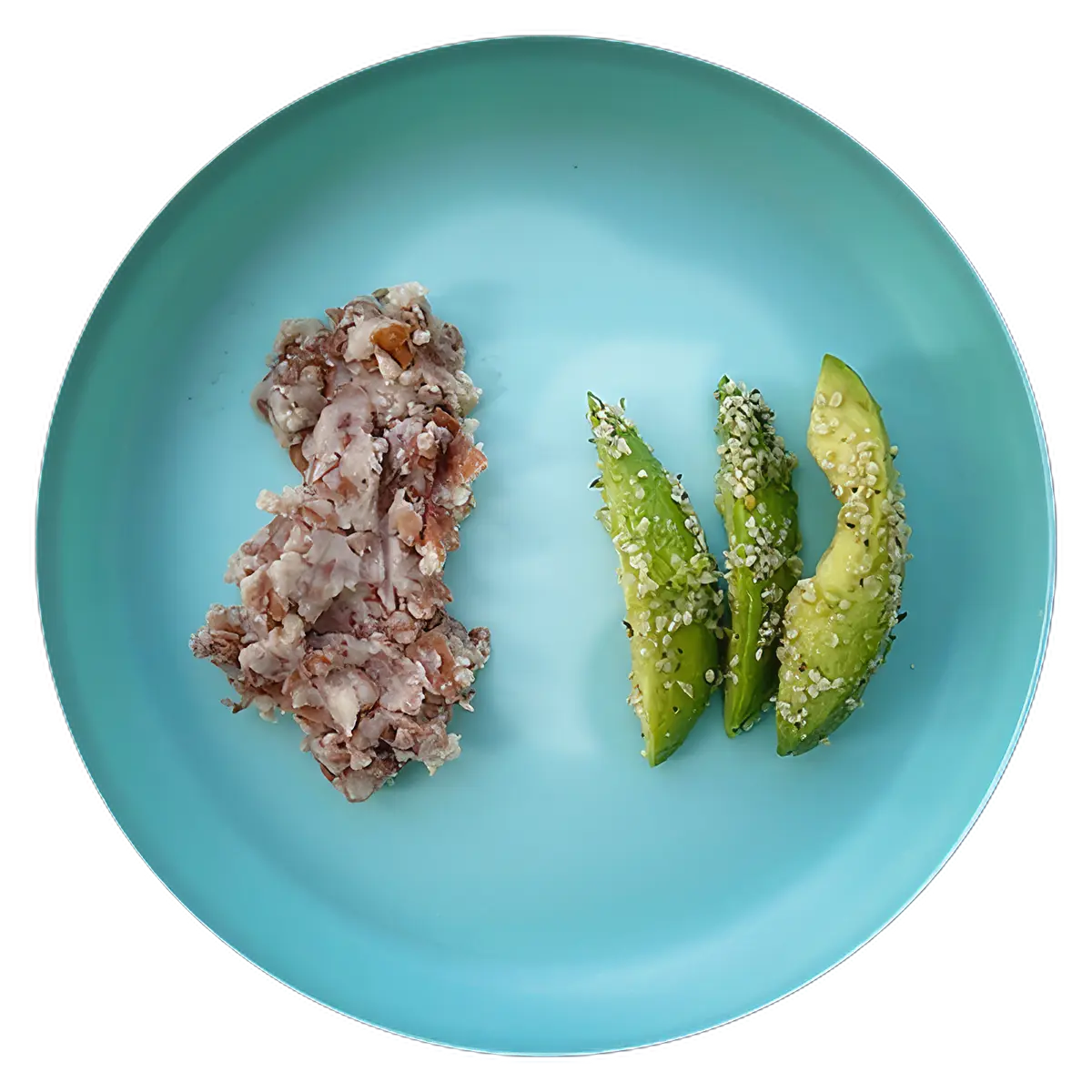 Pinto beans with avocado hemp wedges