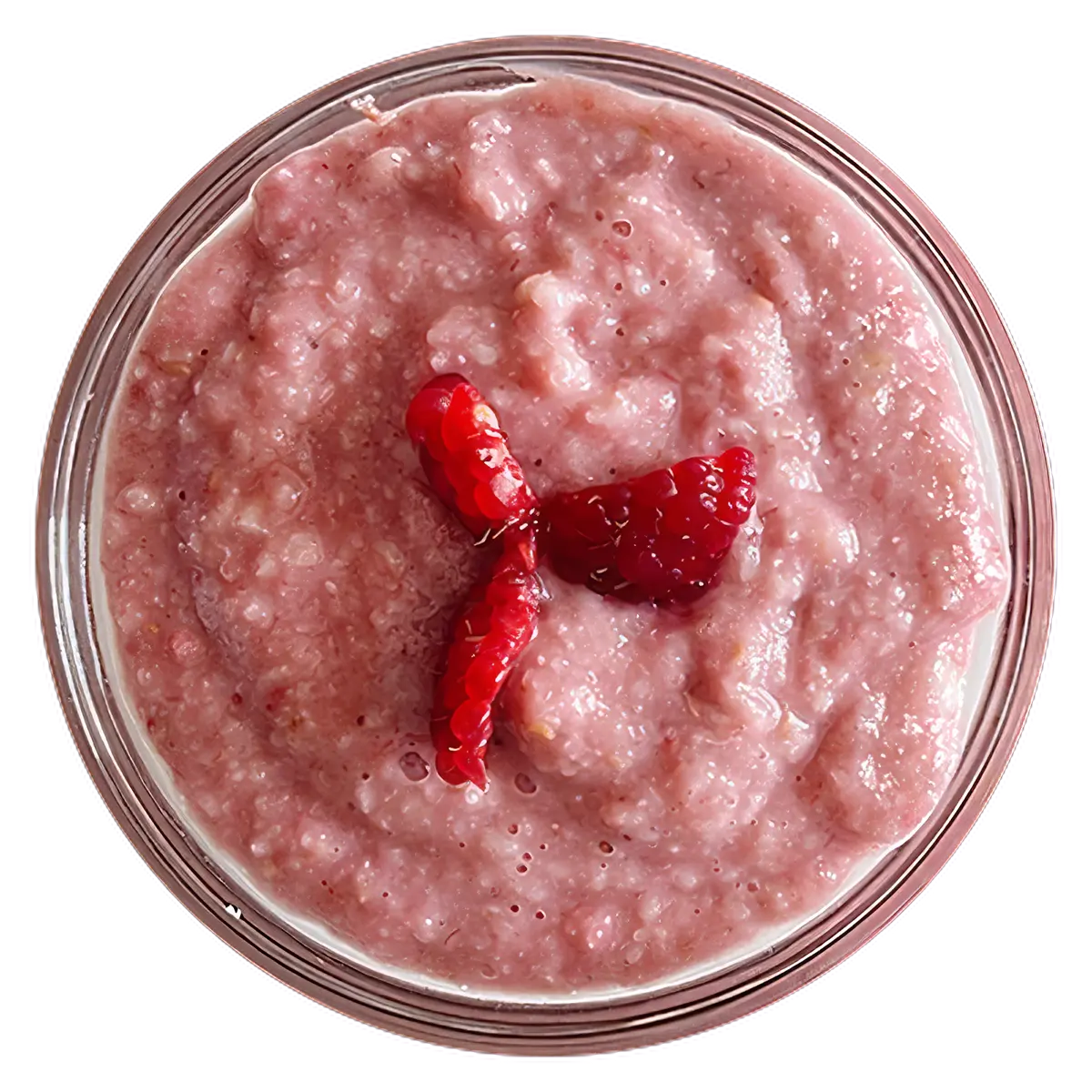 Avena de frambuesas y manzana