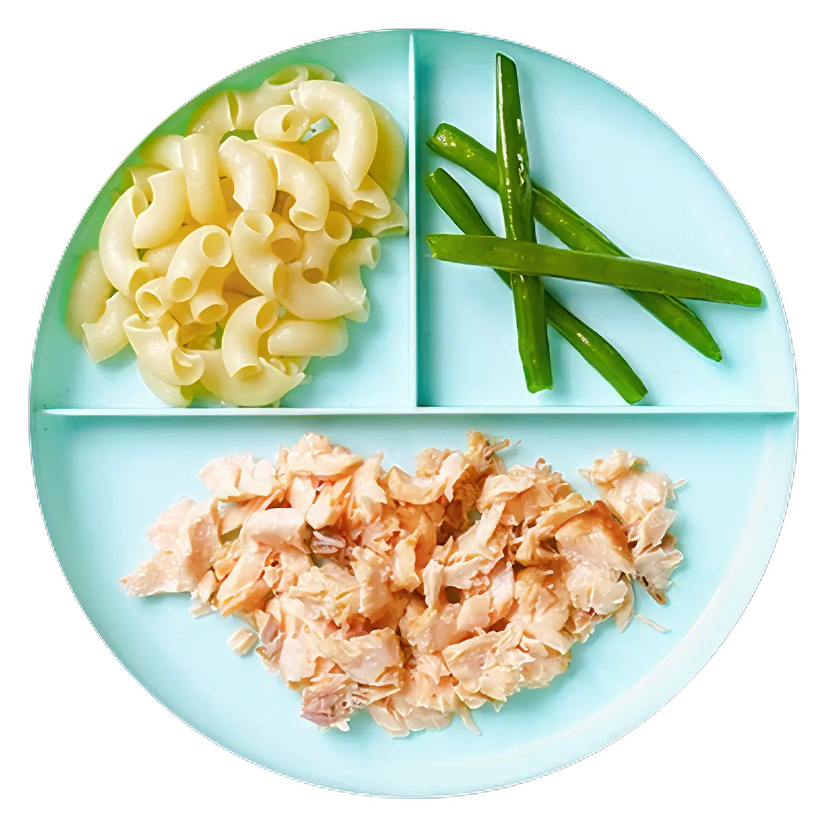 Salmon, pasta, and green beans