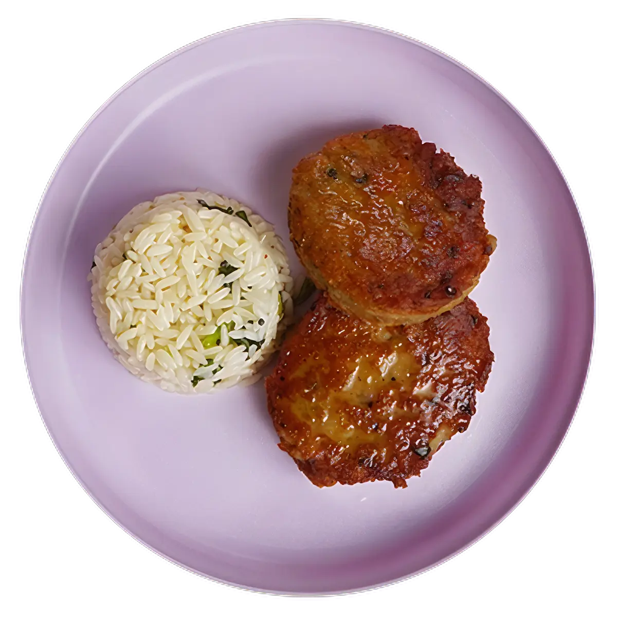 Tortias de salmón con arroz de limón y cilantro