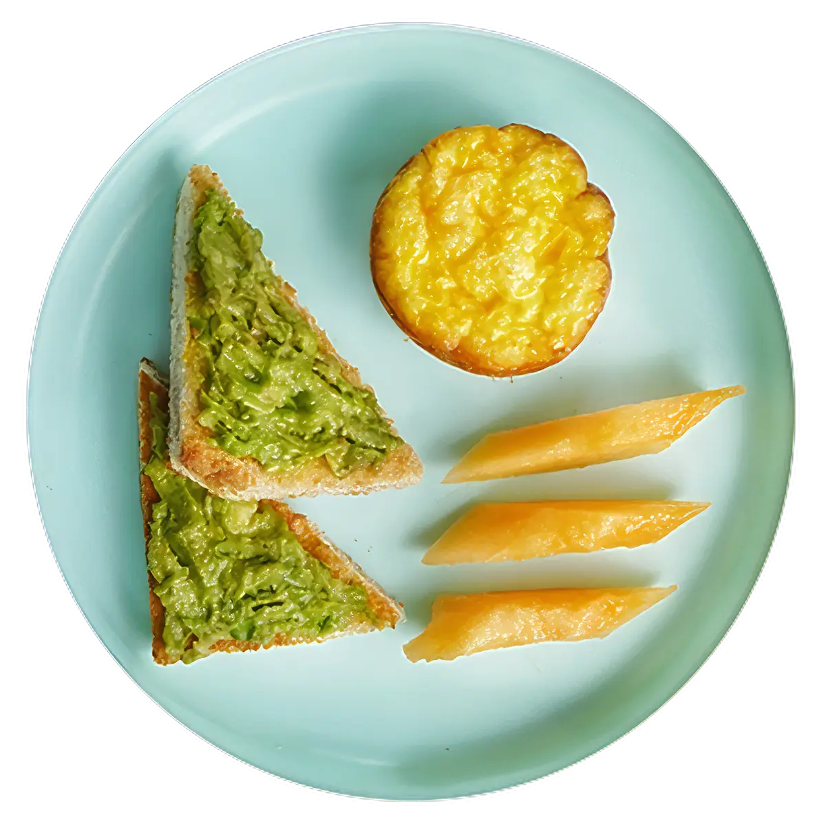 Muffin de huevo con pavo y queso cheddar