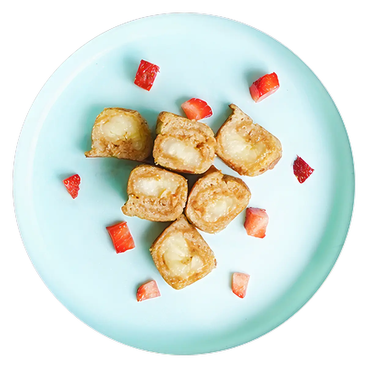 Enrolladitos veganos de maní y banano